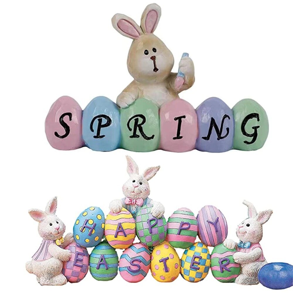 Easter Cute Craft Rabbit Spring Desk Decorations Home Decor Festive Supplies Bedroom Resin Decoration: B style