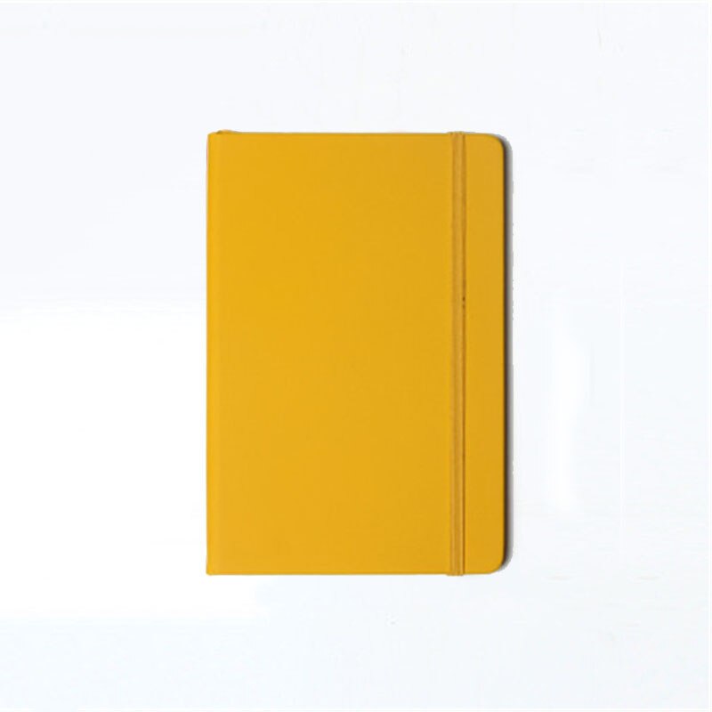 A6 size Notebook PU Leather Cover Diary Planner Paper Note Book Category Pages Stationery Notepad Note Pad Lined: yellow