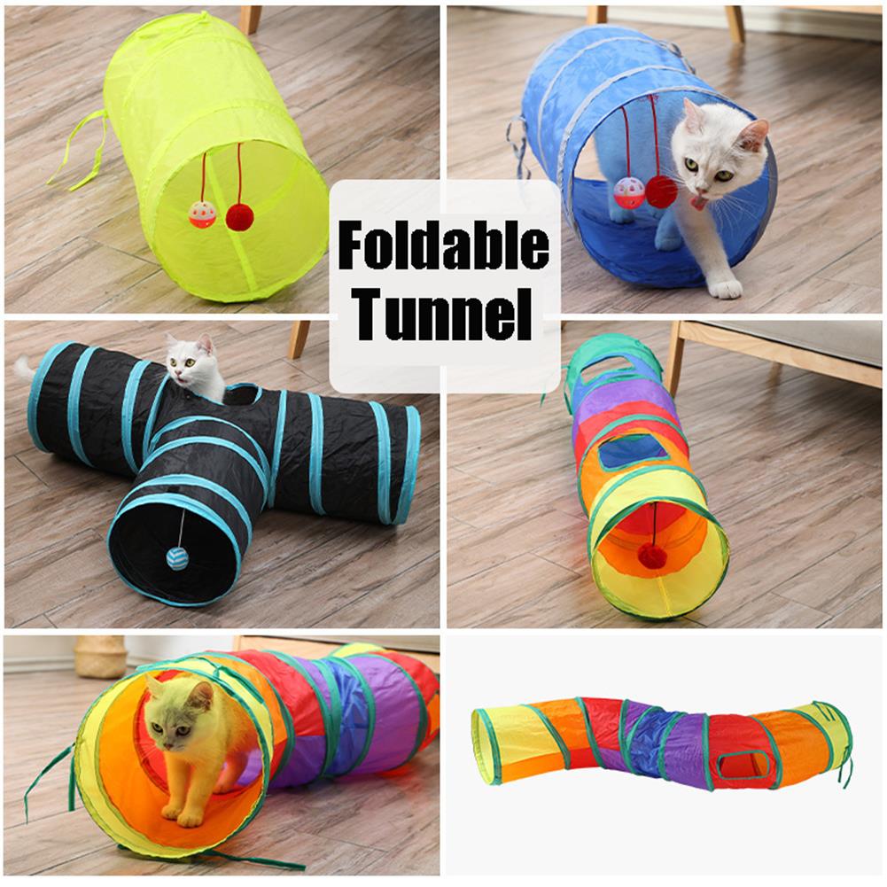 2/3 Holes Pet Cat Tunnel Toys Foldable Pet Kitten Training Interactive Fun Toy For Cats Rabbit Ferrets Animal Play Tunnel Tube