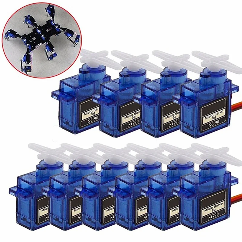 1-10 pièces SG90 9G servomoteur Miniature à voilure fixe Micro servomoteur à engrenages 180/360 degrés pour avion hélicoptère RC avion