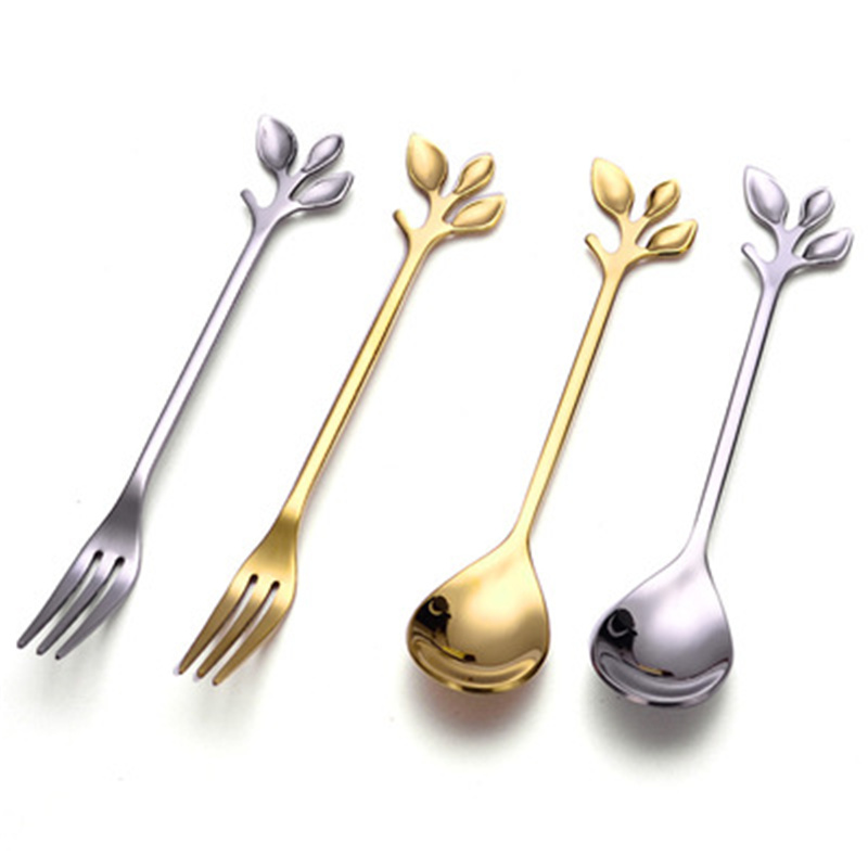 Küche Dessert Löffel Edelstahl Kaffee Milch Löffel mit Keramik Langen Griff Honig Löffel Gold-überzogene Dessert Mischen Löffel