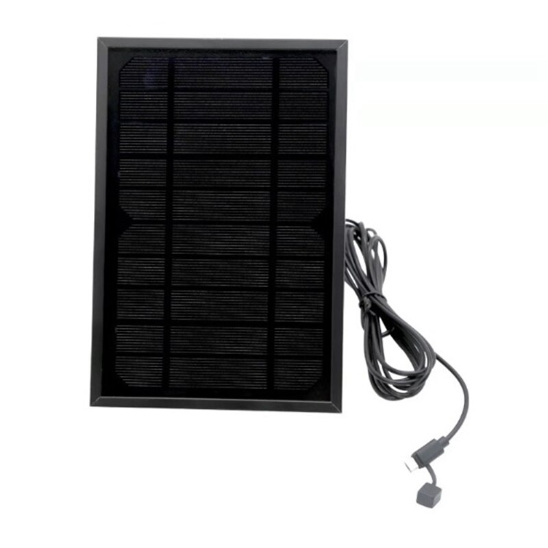 Solar Panel for Security Camera 5V Wall Mount Outdoor Weatherproof Solar Power Charging Panel for Home System Android Interface