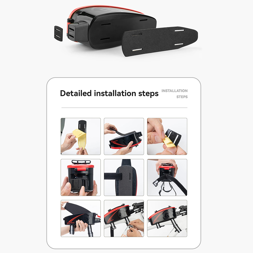 ROCKBROS Fahrrad-Handytasche, Regenschutz, Fahrrad-Handyhalter, Tasche, wasserdichte Fahrradtasche, vordere Balkentasche, Hartschalen-Oberrohrtasche