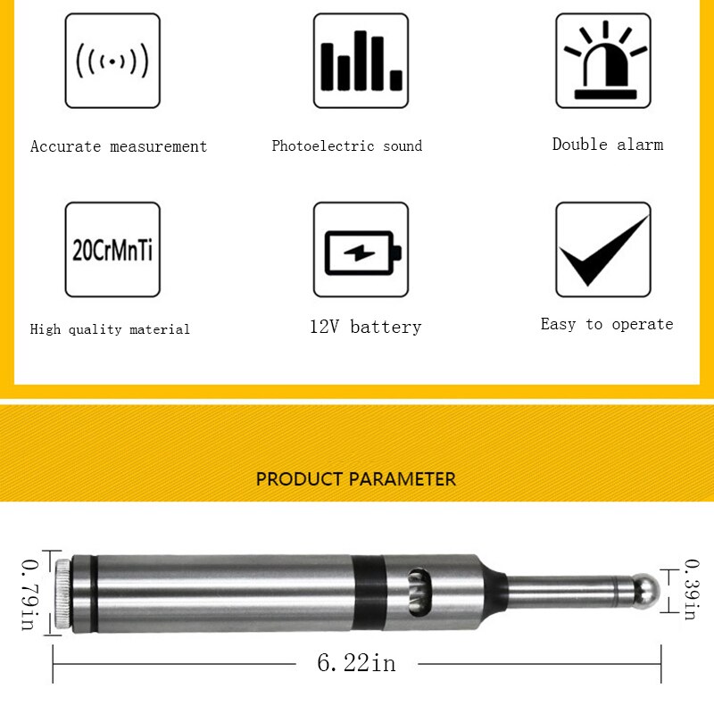 High Precision Optical Edge Finder Contact Point Sensor Photoelectric Alarms Sound Edge Finder With Optical Photoelectric band
