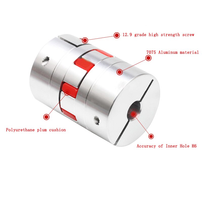 Cnc motor kjeve aksel koblinger fleksibel edderkopp plomme aksel kobling  d20 l25 4mm 5mm 6mm 6.35mm 8mm 9mm 10mm elastisk kobling