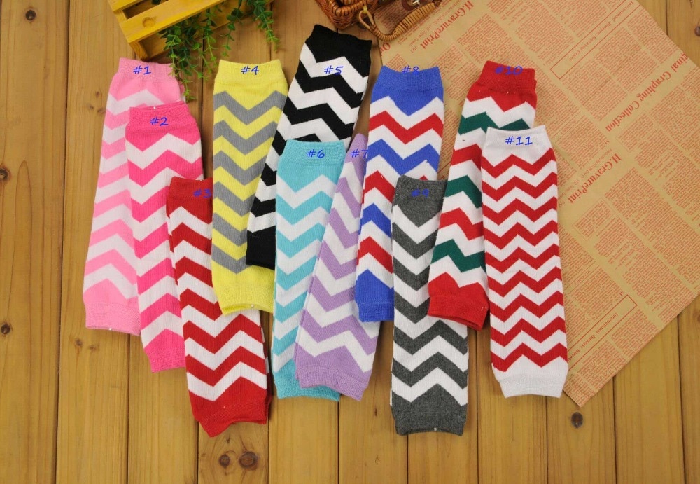 1 Pair Christmas Chevron Zig Zag Cotton Baby Leg Warmers For Girls 11Colors