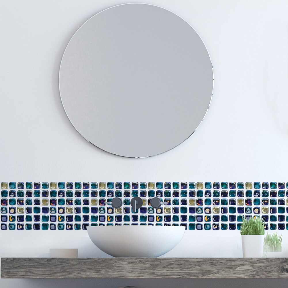 Flerfarvet glas mosaik flise firkantet mosaik stick fliser gør-det-selv kunsthåndværk gør boligindretningsmateriale
