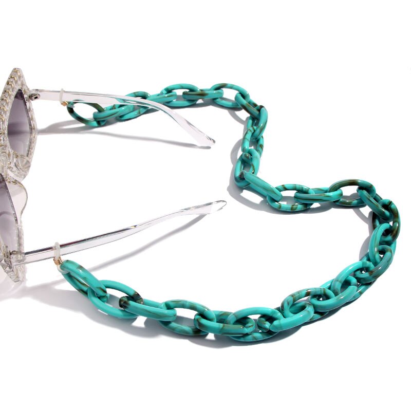 JUST FEEL White Tortoise Shell Acrylic Eyeglass Chains for Women Reading Adjustable Anti-slip Glasses Chain Rope: 017912BL