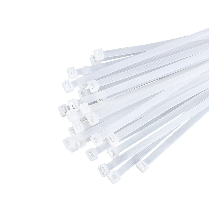 Brida de nailon autoblocante para cables, bridas de plástico Blanco/Negro, resistente a altas temperaturas, 1000 piezas