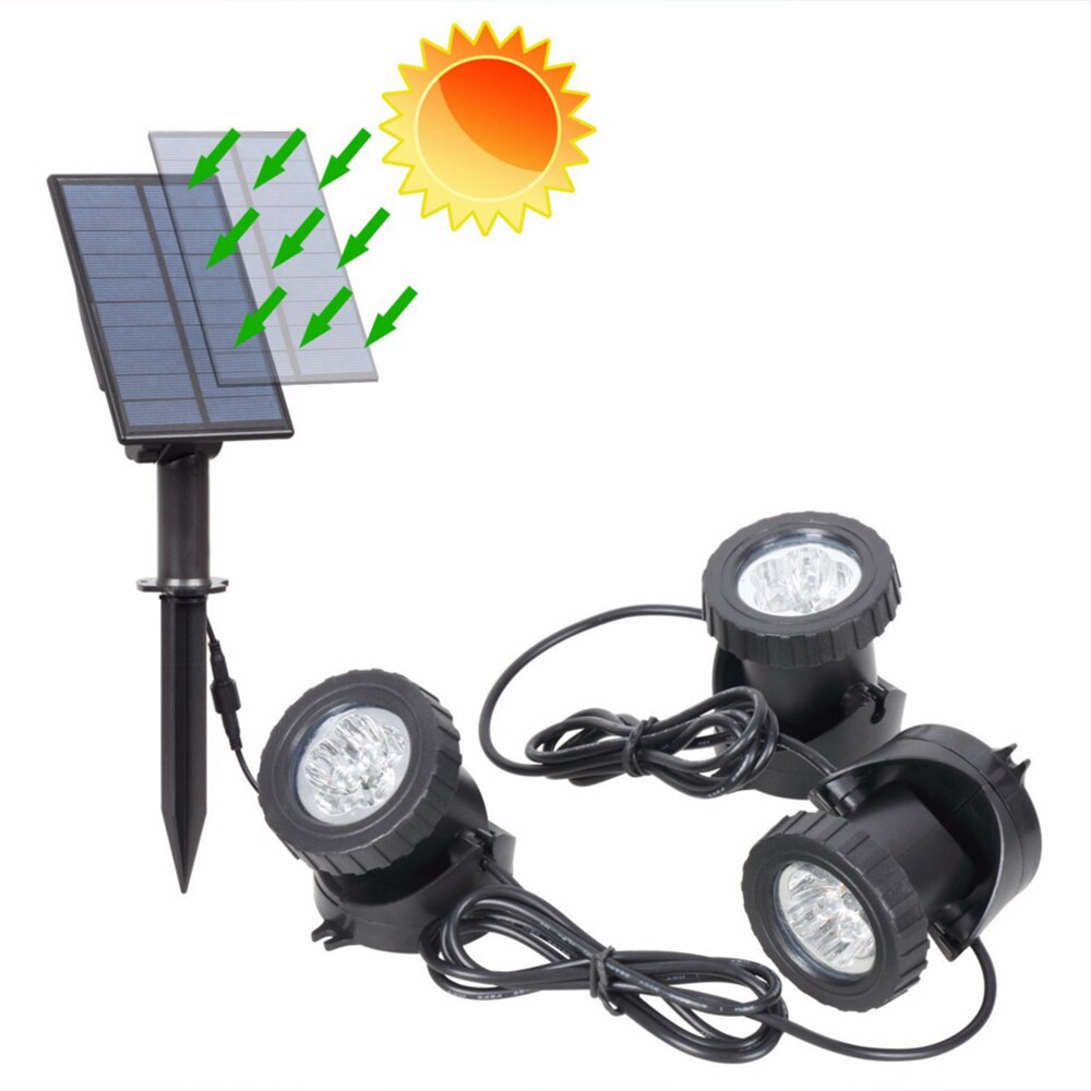 Solar RGB LED Underwater Light Garden Lawn Pond Light IP68 Waterproof Landscape Spotlight Pond Submarine Projector Light