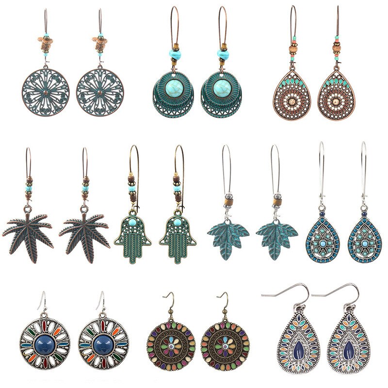 Oorbellen Populaire Oorbellen Mode Bladeren Ingelegd Met Kleur Diamanten Oorbellen