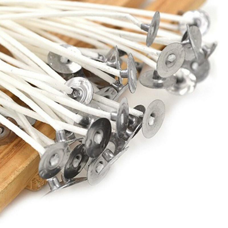 30 st / förpackning 10cm ljuspinnar för ljusframställning med låg rök naturlig bomullskärna giftfri hållbar diy handgjorda ljusmaterial