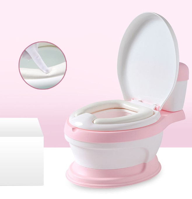 Factory Simulation Mini Toilet Infant Pony Potty Seat Portable Toilet Training Urinal for free potty brush+cleaning bag: pink