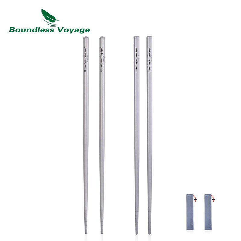 Boundless Journey-palillos redondos cuadrados de titanio para exteriores, cubiertos ultraligeros: Ti1003T-Square Round