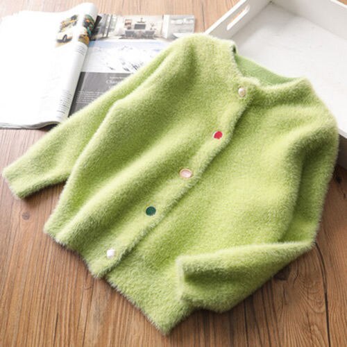 automne hiver infantile bébé enfant en bas âge vêtements chandails tricoté Cardigan manteau pour filles enfants veste enfants veste décontractée W717: green / 10