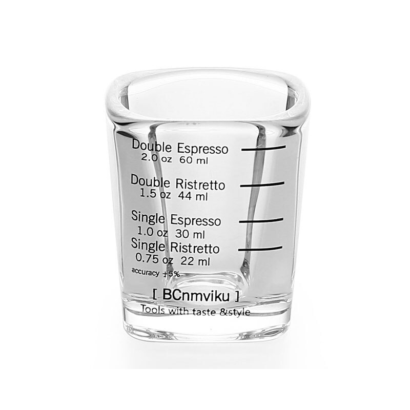 60Ml Vierkante Espresso Koffie Beker Verdikte Glas Jigger Onskop Afgestudeerd Maatbeker Geconcentreerd Bakken Meet Cup Tool