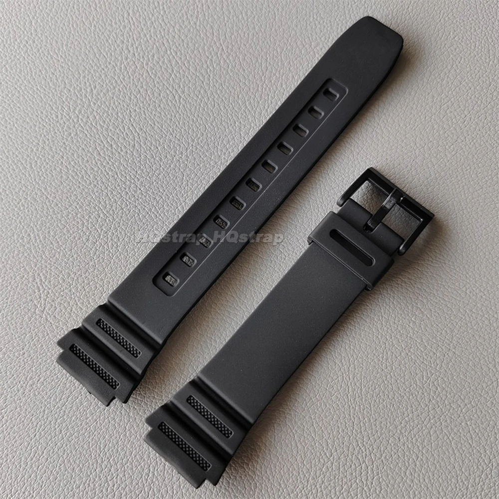 Gummiarmband för casio f -91w f105 f108 a158w a168 ae1200 ae1300 18mm resin ersättningsarmband svart sport herrarmband
