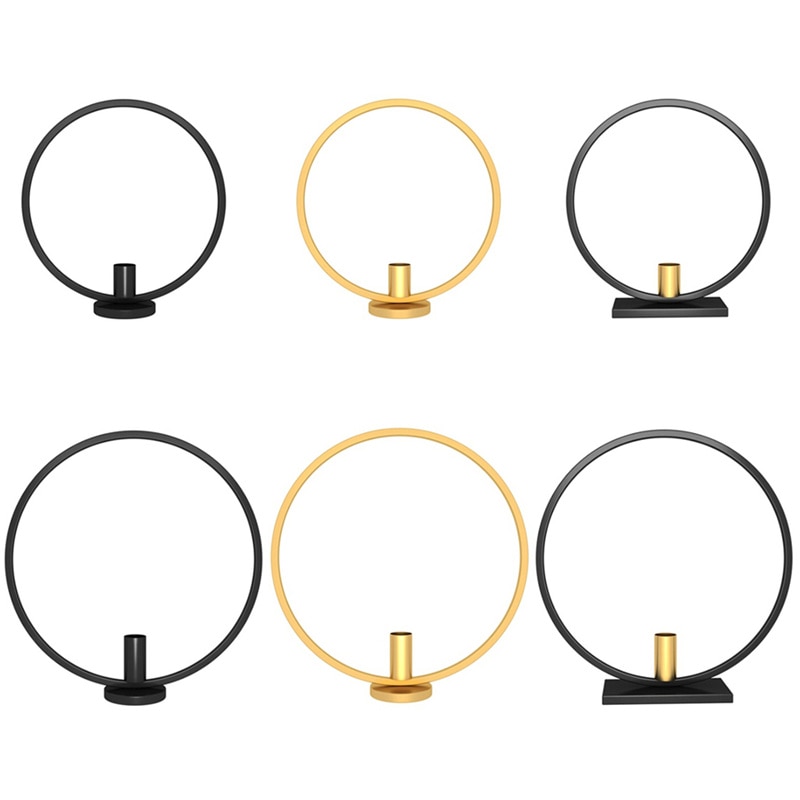 Simpel stil lysestage te lys lysestage cirkel lysestage nordisk runde hjemmebord stearinlys middag dekor