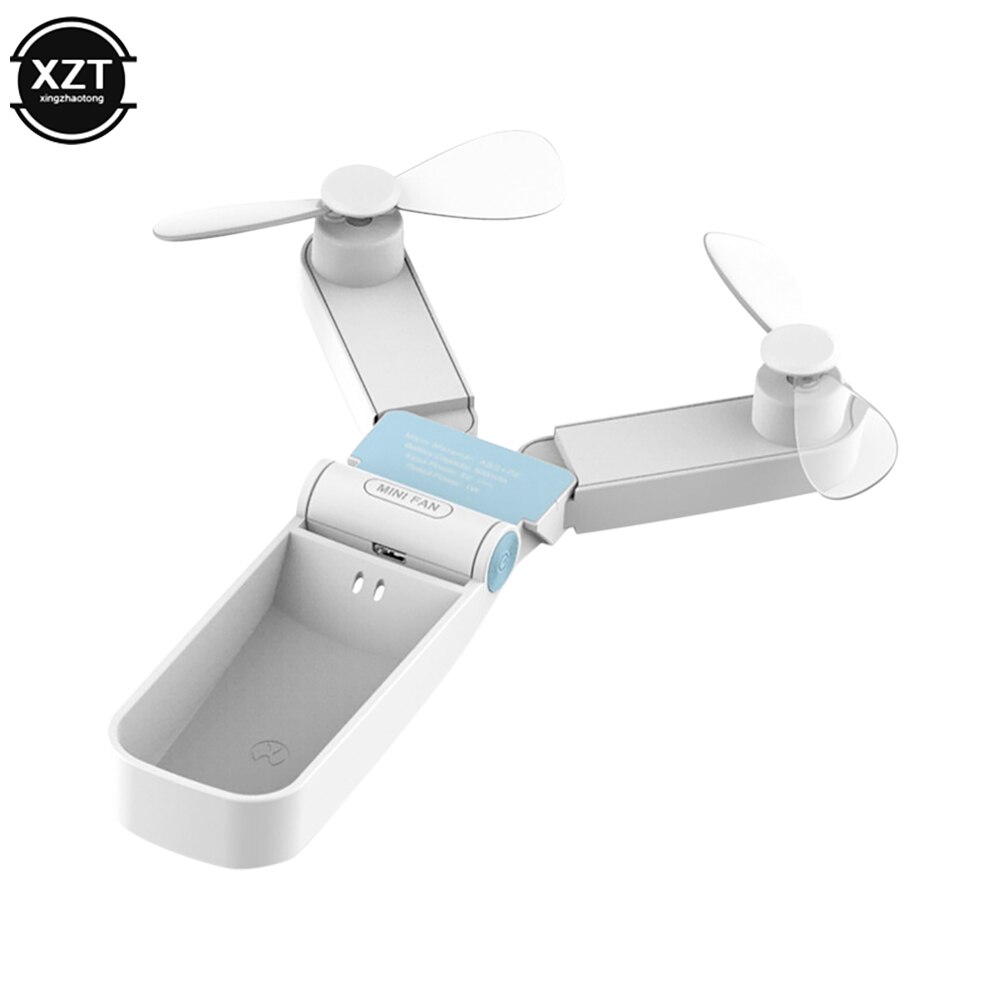 Foldable USB Mini Fan Hand Fans Electric Personal Rechargeable Dual Head Fans