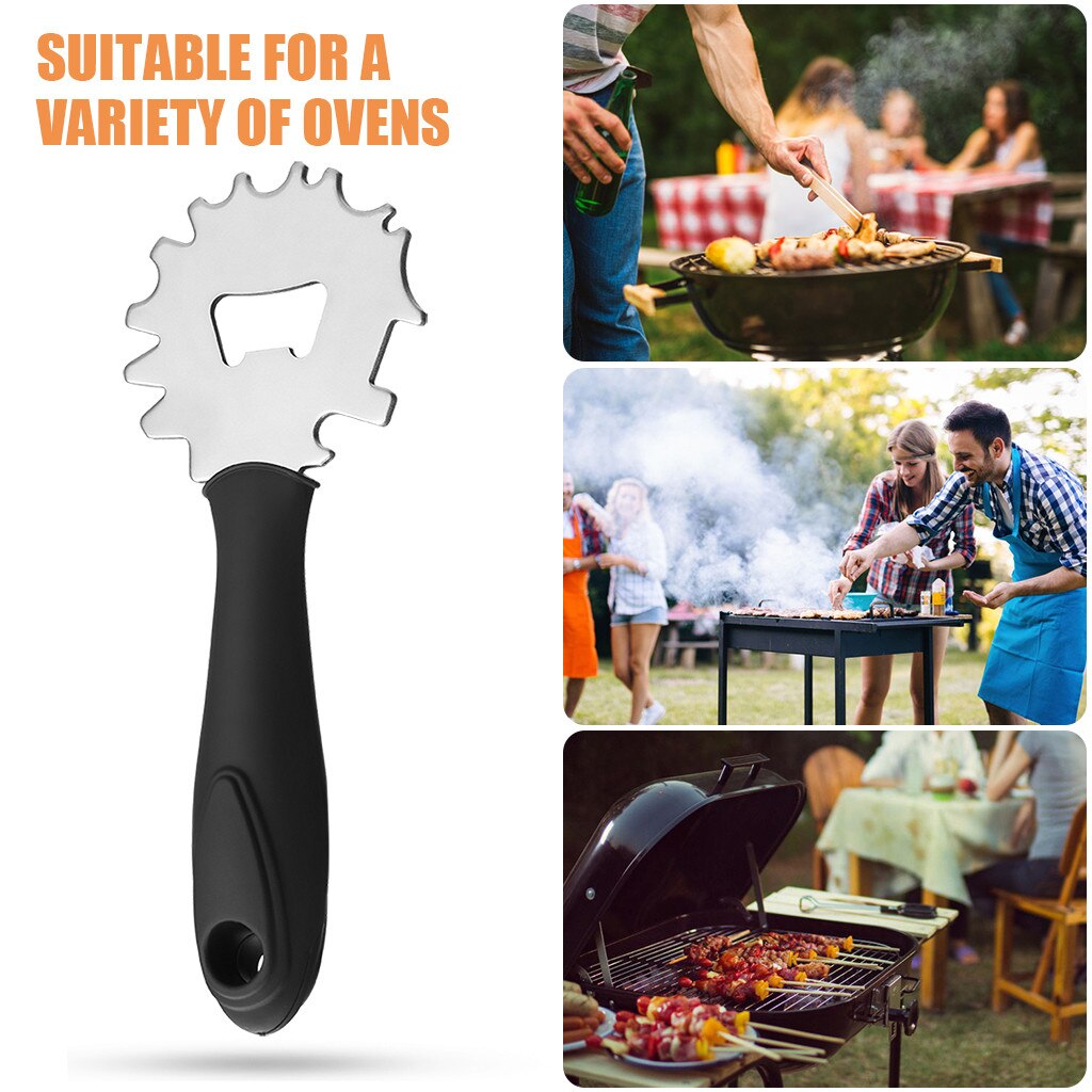 Rvs Bbq Borstel Gereedschap Schoonmaken Schraper, Grill Schoonmaak Slot Blade Voor Cleaning Metalen Grillen Roker Oven Rekken