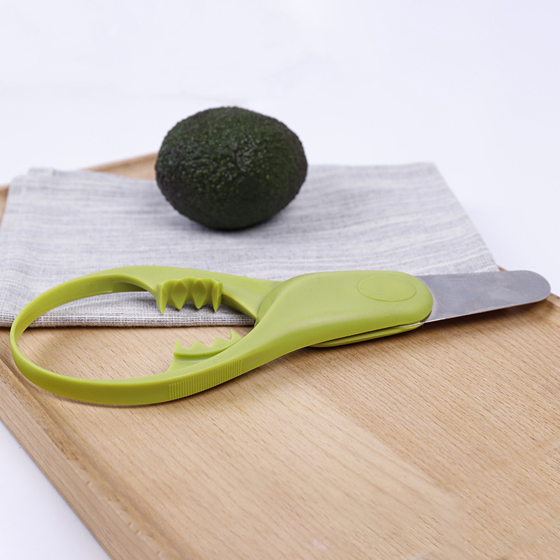 Cuchillo multifuncional de acero inoxidable para cortar fruta, rebanador de aguacate, separador de pulpa, utensilios de cocina útiles