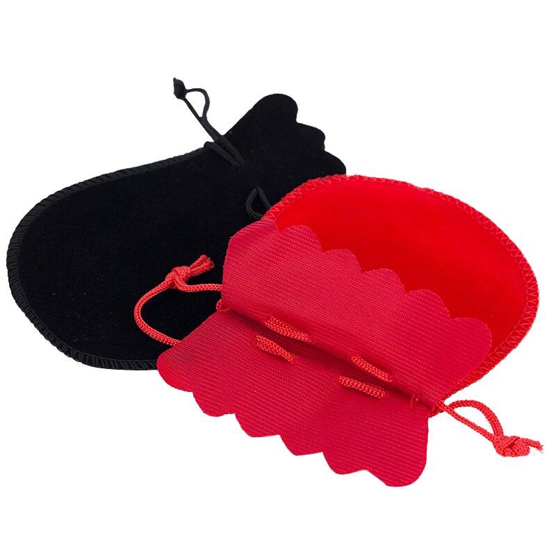 Bolsa de terciopelo 6x7 cm negro/tela roja organizador bolsa de Navidad/boda Cordón de para exhibición de joyería joyero Organizador