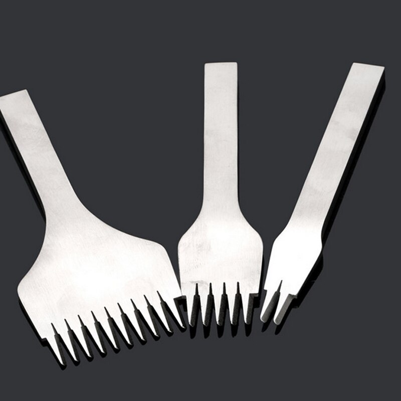 De acero inoxidable de 3,85mm cincel plano cuero artesanal herramientas agujero equipo de perforación herramienta de bricolaje 2 Prong/5 Prong/10 puntas LBShipping