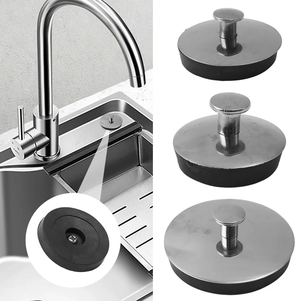 3/1pcs Stainless Steel Sink Plug Bathroom Kitchen Universal Sink Caps Bathtub Drain Stopper Washbasin Bath Sink Strainer Stopper