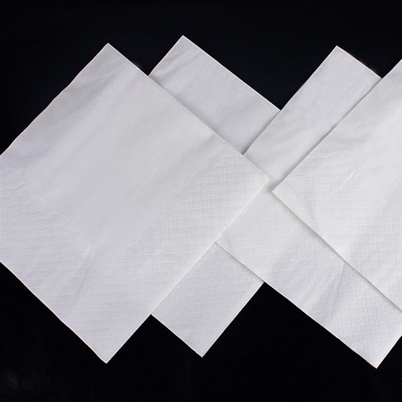 200 Vellen Ruwe Houtpulp Servet Vierkante Embossing Servet Zachte Servetten Levert Wit Gedrukt Tissue voor Hotel Banket Party Gebruik