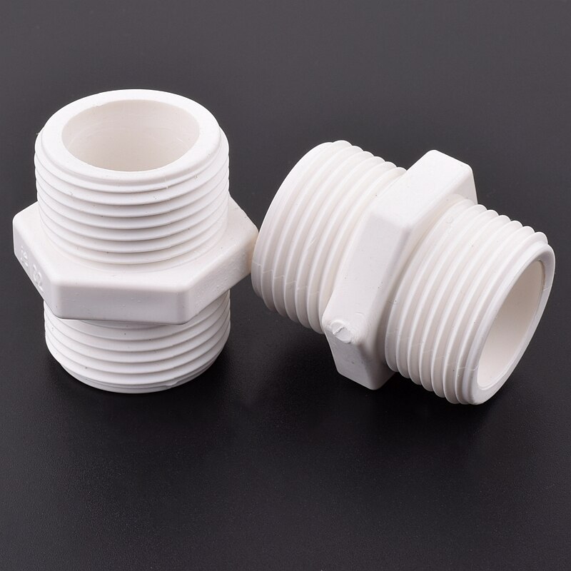 1/2"~2" Male Thread Equal Diameter Joints PVC Pipe Connector Garden Irrigation Fish Tank Aquarium Drainage Intake Joint