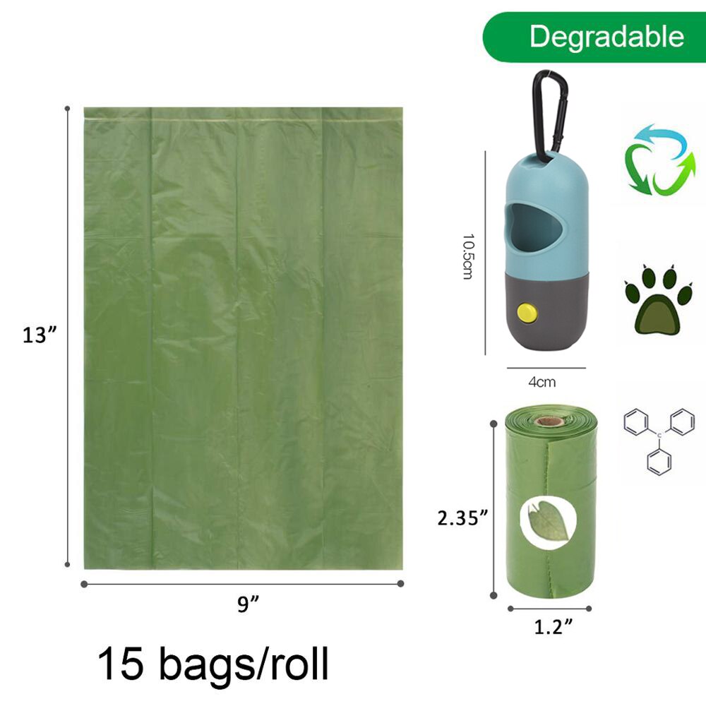 Kæledyr hund poop poser dispenser led lys affaldspose dispenser passer til kæledyrsbånd inkluderer ikke batteri kæledyr nedbrydelige poop poser