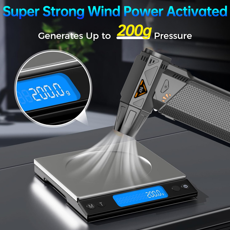 JKUOO – ventilateur d'air puissant, vents forts, moteur sans balais 58 m/s, ventilateur à Jet Turbo 200000 Outil de nettoyage de plumeau d'air de ventilateur de conduit portatif de RPM