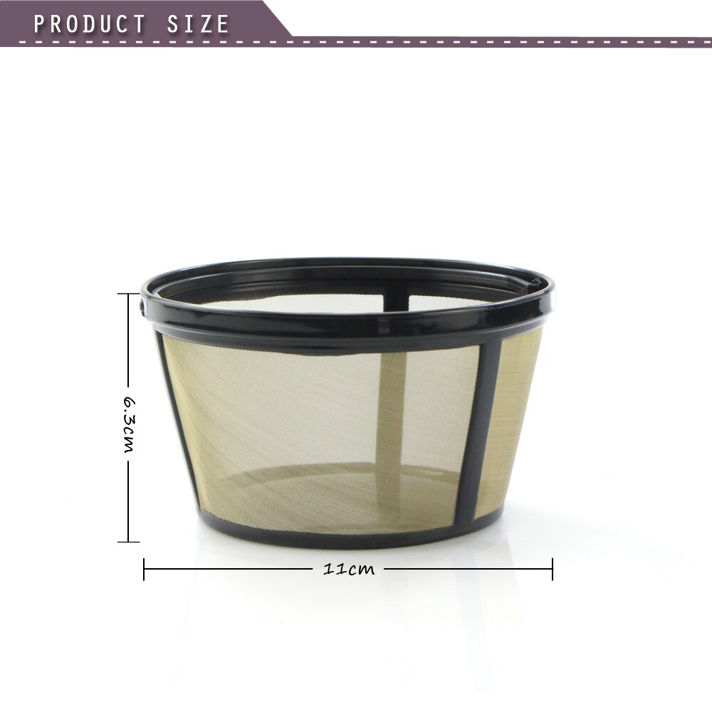 12-16 kopp kaffekurv stil fast gullfarget kaffe rustfritt stål metallfilterfilter til kaffekopp kaffetraktere