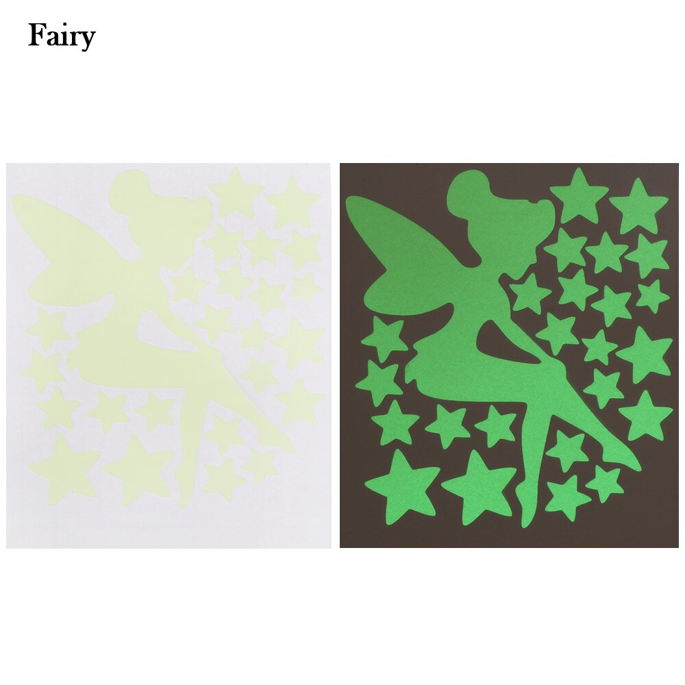1Pc Cartoons Schakelaar Sticker Leuke Koeien Katten En Honden Fluorescerend Papier Lichtgevende Sticker Kinderkamer Woondecoratie: Fairy