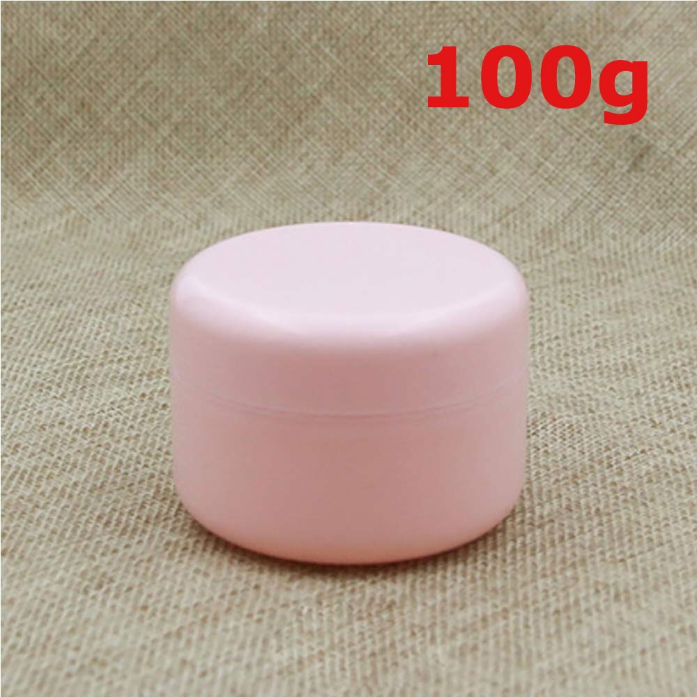 50 stk prøve tomme beholdere krukker gryder flasker med låg dækker etuier til creme lotion kosmetisk makeup olier læbepomade pigmenter: Lyserød  x 100g
