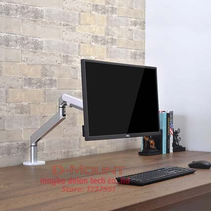 OZ-1 17-32 Inch Monitor Houder Desk Stand Enkele Arm Gasveer Monitor Beugel: SILVER