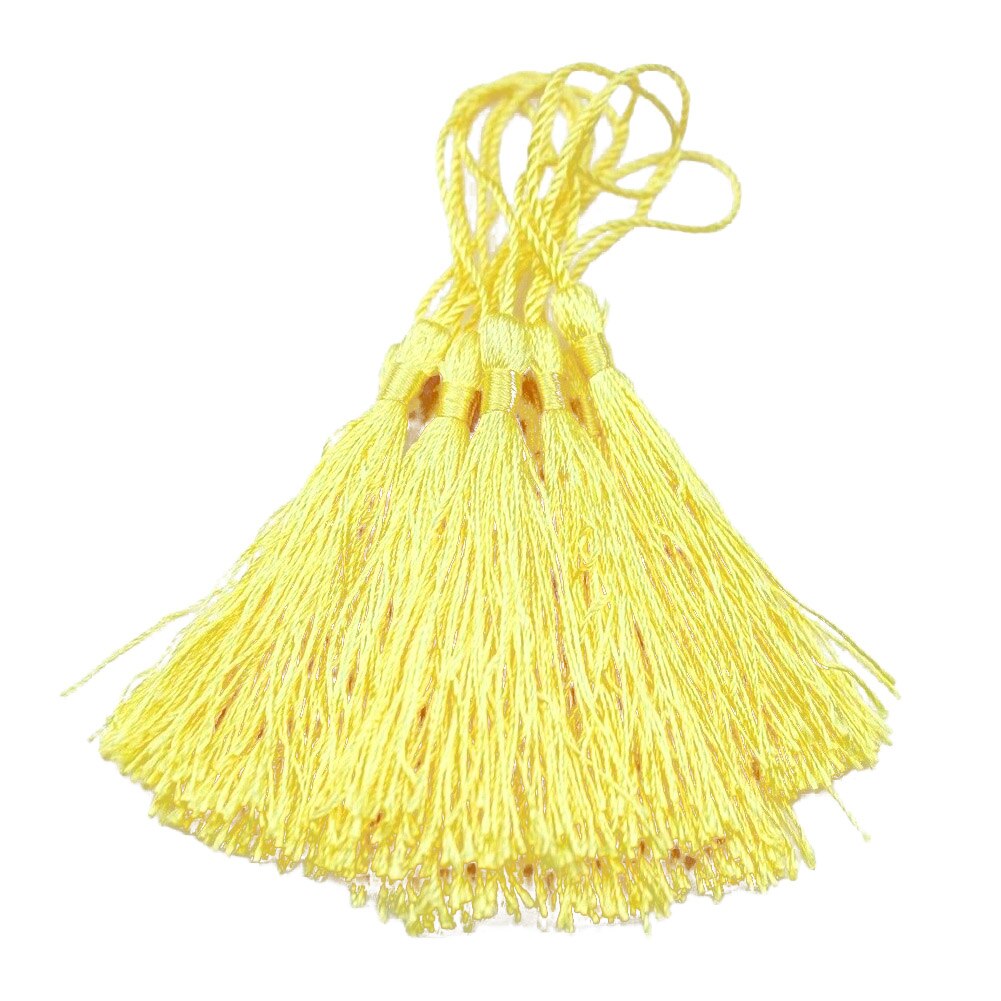 10Stck gemischte farbe 13cm Hängenden seil Seide Quasten Randbereich näHenne Knall quaste trimmen schlüssel quasten für DIY Verschönern vorhang zugang: Gelb