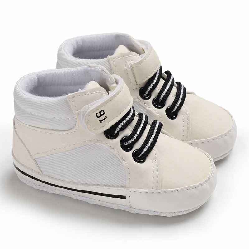 Baby Kleding Pasgeboren Baby Baby Jongens Meisjes Casual Schoenen Patchwork Stevige Haak Baby Schoenen Sport Babyschoenen: WHITE / 7-12M