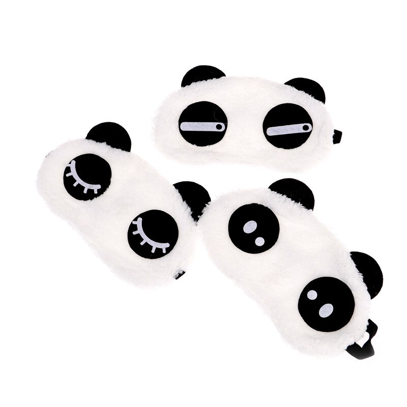 Mascarilla antifaz para dormir Kawaii, antifaz para dormir, antifaz para los ojos, bonita cara blanca de Panda, sombreado, gafas de algodón para dormir, ayuda a relajar las gafas de viaje, 1 ud.