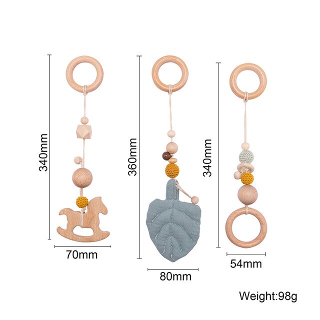 1set Animals Wooden Pendant Baby Play Gym BPA Free Food Grade Wooden Teether Toys Interactive Baby Birth Wooden Blank Toys: Type 9