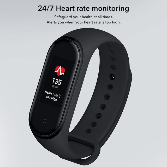 Xiaomi-pulsera inteligente Mi Band 4 Original de fábrica, Smartband deportivo con Pantalla AMOLED de 0,95 pulgadas, 4 colores, Bluetooth 5,0: Black