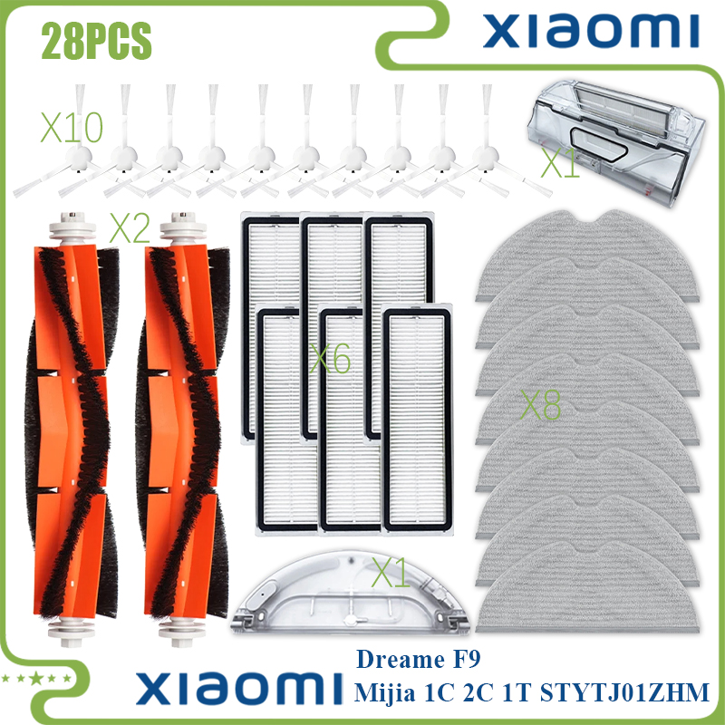 Para Xiaomi Mijia 1C 1T STYTJ01ZHM Mi Robot aspirador fregona Dreame F9 filtro Hepa Cepillo Lateral principal paño de mopa accesorios de limpieza