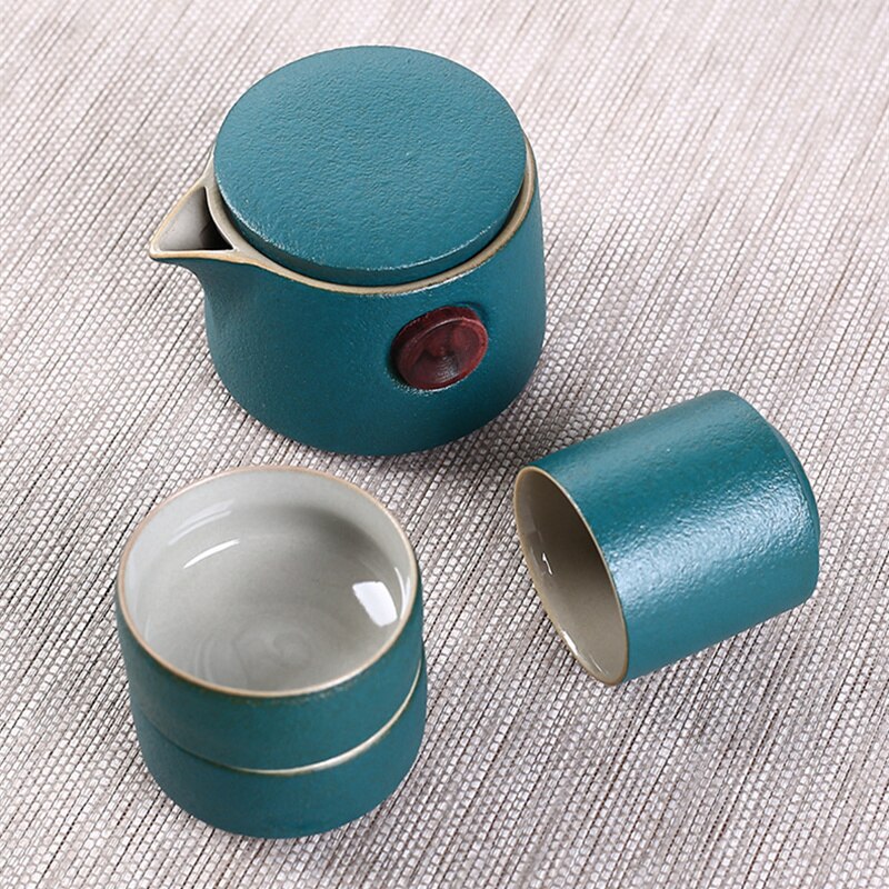 Tea Set One Pot Two Cup Set Porcelain Kung Fu Tea Set Storage Bag Teaware Portable Travel Ceramic