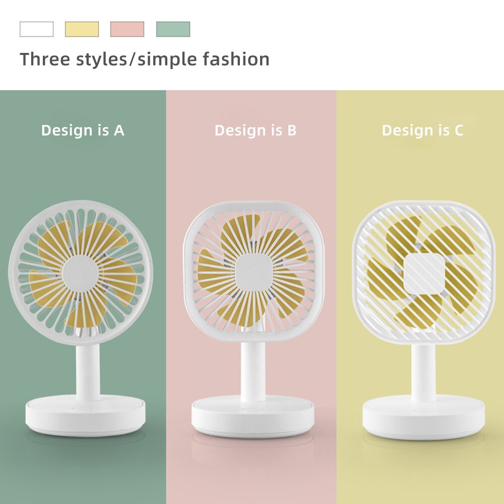 Summer mini Fan USB Charging with Led Night Light Desk Fan Portable ajustment small Fan Charging Office for Outdoor Travel Home