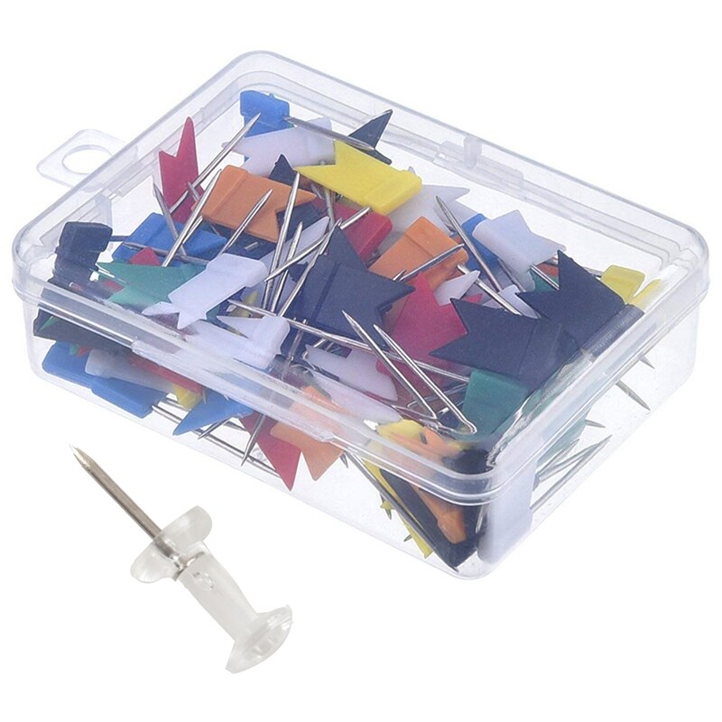 200 Pcs Push Pin Thumb Tack Drawing Cork Board Office Pushpin-11Mm X 18Mm X 24Mm & 23 X 9Mm