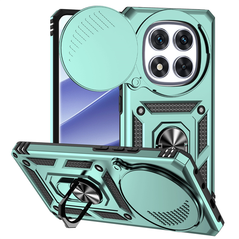 Stødfast pansercover til xiaomi redmi note 14 pro 5g 4g slide-linsebeskyttelse til redmi note 14 note 14 pro 5g bagcover: Brun / Til iphone 13 mini