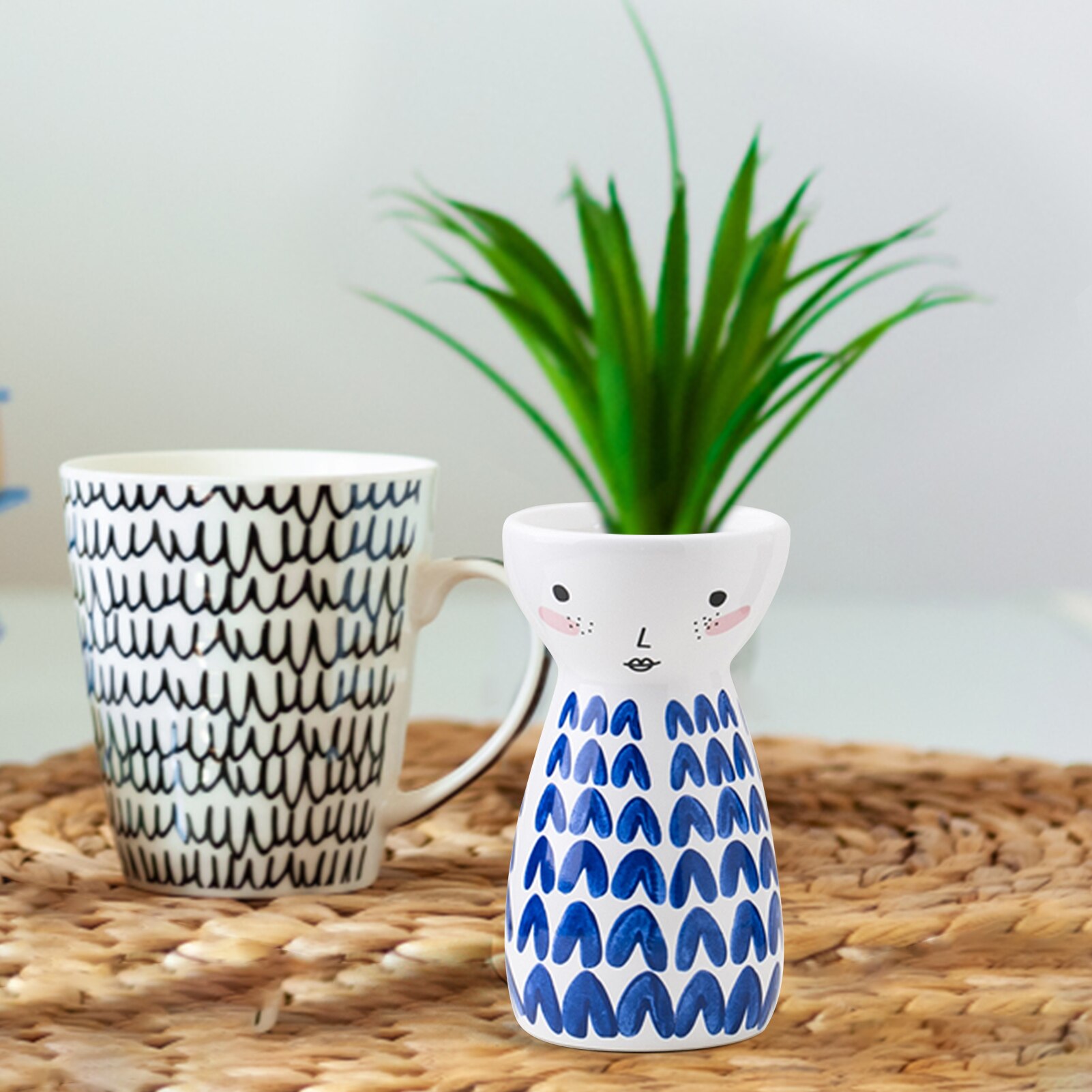 Cartoon Leuke Keramische Bloempot Rode Vos Pop Leuke Kat Kruiden Planter Home Office Desktop Decor Plant Potten Woondecoratie