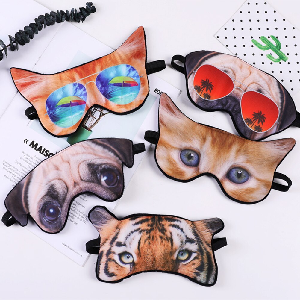 3D Hond Patroon Oogmasker Grappige Shade Nap Cover Blindfold Slaapmasker Eyepatch Slaap Bril (Pug)