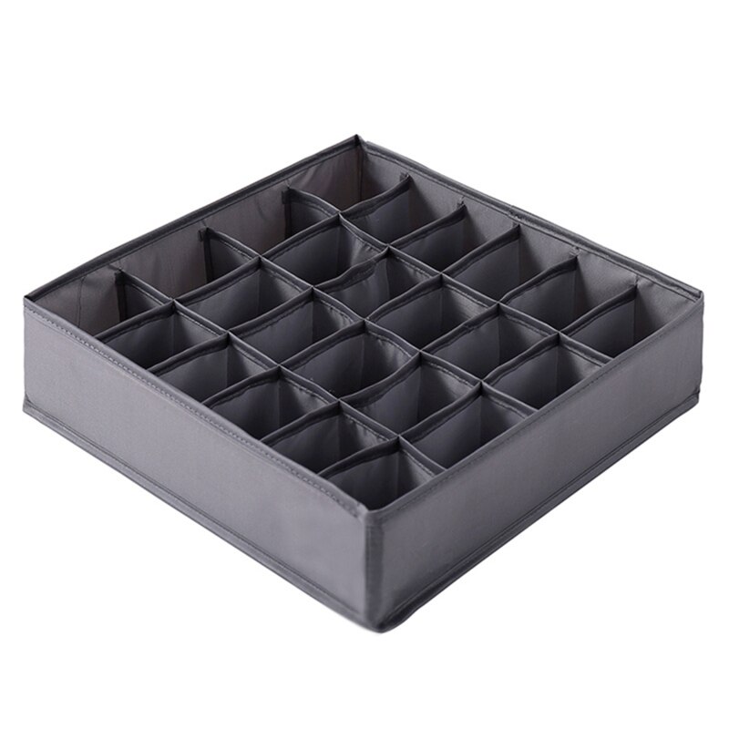 24 Grids Sok Organizer Boxs Opvouwbare Kast Lade Organisatoren Kleding Kasten Ondergoed Onderbroek Beha Opbergdoos: dark grey 24 gird