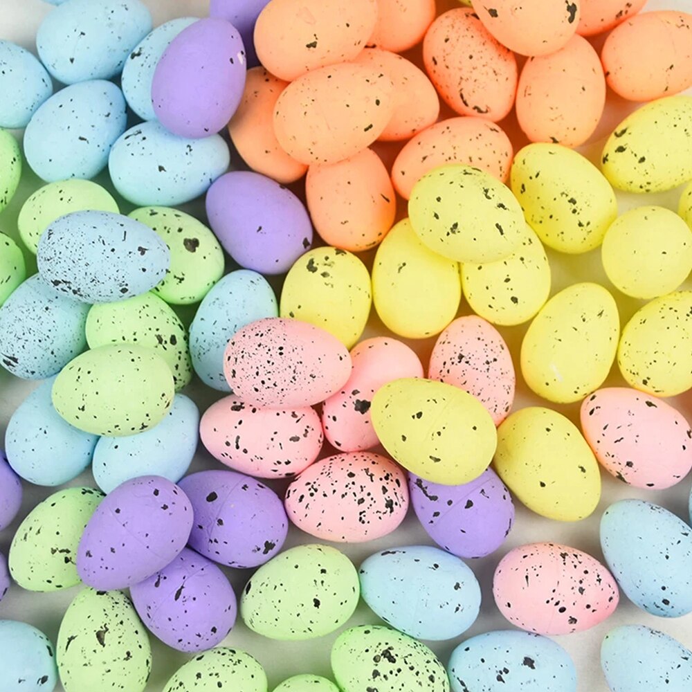 Huevos de Pascua felices decoración del hogar/partícula de espuma simulación de Paloma huevo/adorno colgante artesanal para niños DIY/Huevos de pájaro pintado